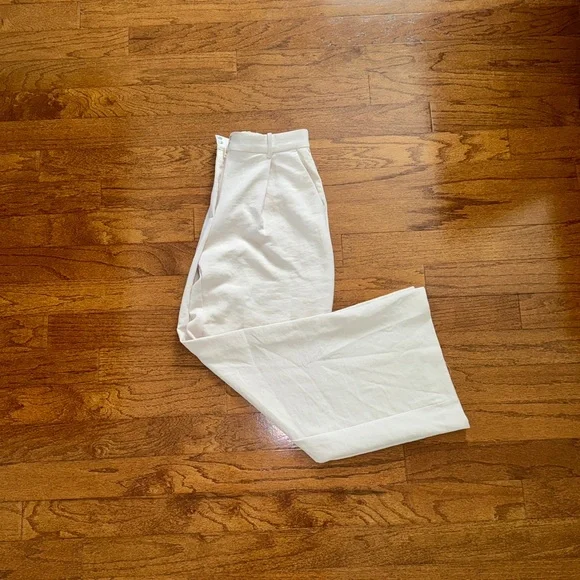 Abercrombie Cream High Rise Wide Leg Crepette Pant- Size 28 - Picture 12 of 12
